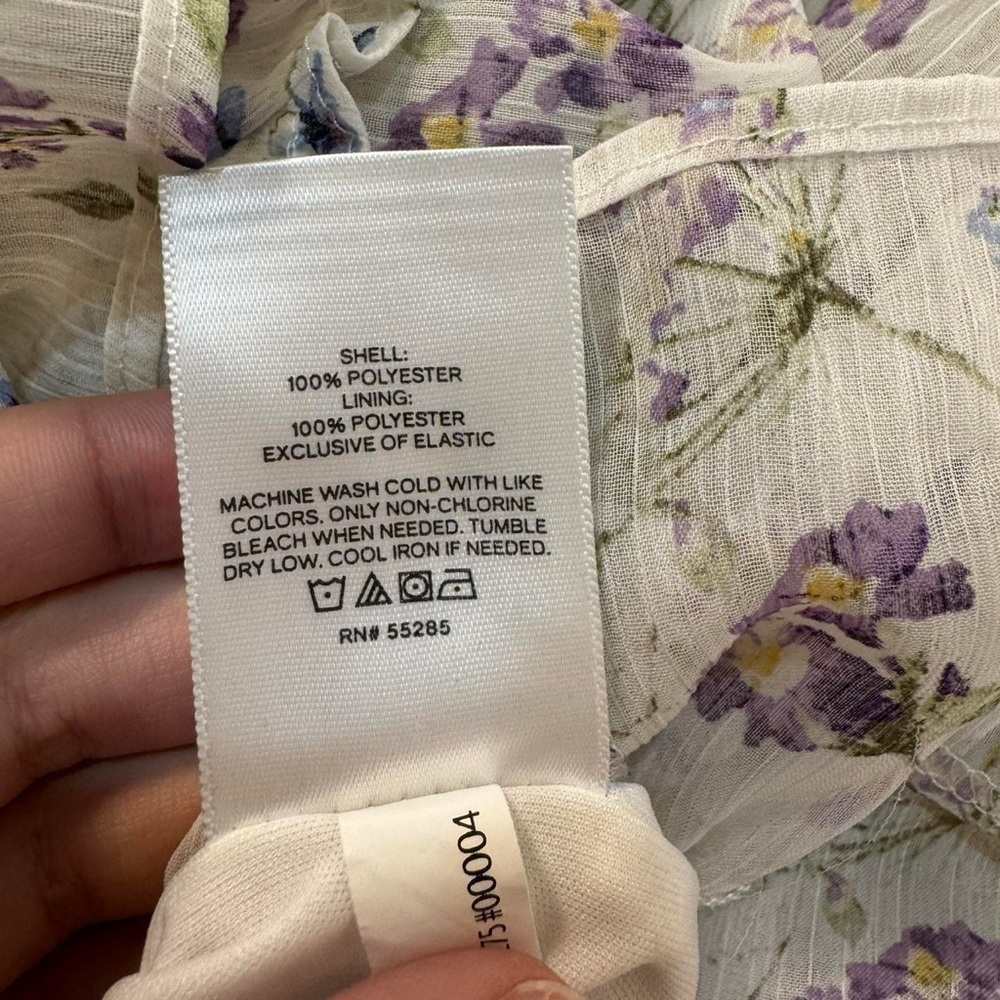 Express Smocked Tiered Floral Mini Dress – Size Small - Picture 8 of 8
